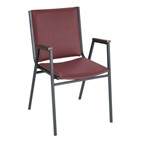 400 Stackable Chair w/ Arm Rests - Vinyl Upholstered - Port w/ Sandtex black frame