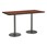 Rectangle Bistro-Height Pedestal Table w/ Round Silver Base - Mahogany