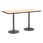 Rectangle Bistro-Height Pedestal Table w/ Round Silver Base - Natural