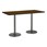 Rectangle Bistro-Height Pedestal Table w/ Round Silver Base - Walnut