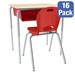 Open Front Desk w/ Color Book Box and Silver Mist Frame and 18-Inch Structure Series School Chair Set – 16 Desks/Chairs