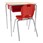 Open Front Desk w/ Color Book Box and Silver Mist Frame and 18-Inch Structure Series School Chair Set