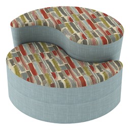 Shapes Series II Designer Soft Seating - Teardrop - Confetti/Blue