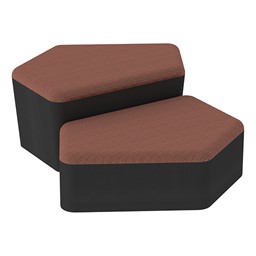 Shapes Series II Designer Soft Seating - CommunEDI - Brick/Black