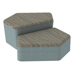 Shapes Series II Designer Soft Seating - CommunEDI - Pecan/Blue