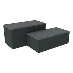 Shapes Series II Designer Soft Seating - Bench Ottoman (18" High) - Atomic/Navy