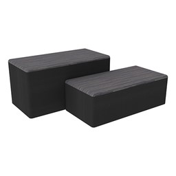 Shapes Series II Designer Soft Seating - Bench Ottoman (18" High) - Pepper/Black