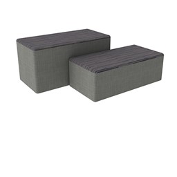 Shapes Series II Designer Soft Seating - Bench Ottoman (18" High) - Pepper/Gray