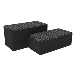 Shapes Series II Designer Soft Seating - Bench Ottoman (18" High) - Peppercorn/Black