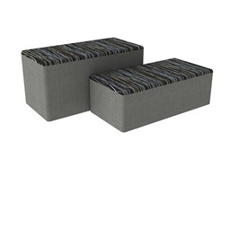 Shapes Series II Designer Soft Seating - Bench Ottoman (18" High) - Peppercorn/Gray