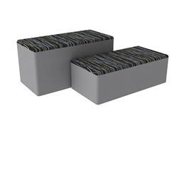 Shapes Series II Designer Soft Seating - Bench Ottoman (18" High) - Peppercorn/Light Gray