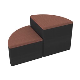 Shapes Series II Designer Soft Seating - Pie - Brick/Black