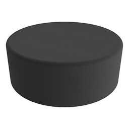 Shapes Series II Vinyl Soft Seating - Large Round (12" H) - Black Smooth Grain