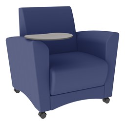Shapes Series II Common Area Chair w/ Tablet Arm - Navy Smooth Grain Vinyl & Cosmic StrandzTablet