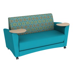 Shapes Series II Common Area Sofa w/ Tablet Arms - Teal Seat w/ Atomic Back