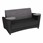 Shapes Series II Common Area Sofa w/ Tablet Arms - Black Seat w/ Pepper Back