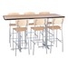 Rectangle Pedestal Stool-Height Cafe Table and Wooden Cafe Stool Set
