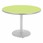 Round Pedestal Designer Café Table w/ Round Base - Island Table Top/Gray Edgeband/Silver Base