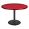 Round Pedestal Designer Café Table w/ Round Base - Regimental Red Table Top/ Black Edgeband/Black Base