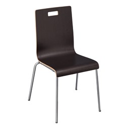 Round Pedestal Café Table and Bentwood Stack Café Chair Set - Chair - Espresso