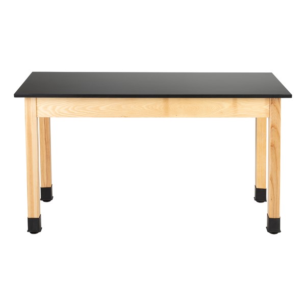 Science Lab Table w/ Wood Legs & Phenolic Top (24" W x 54" L)
