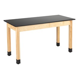 Science Lab Table w/ Wood Legs & Phenolic Top (24\" W x 54\" L)