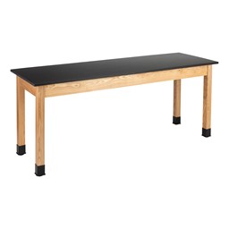 Science Lab Table w/ Wood Legs & Phenolic Top (24" W x 72" L)