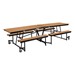 Mobile Bench Cafeteria Table w/ MDF Core, Protect Edge & Powder-Coat Frame (30\" W x 12\' L x 29\" H)