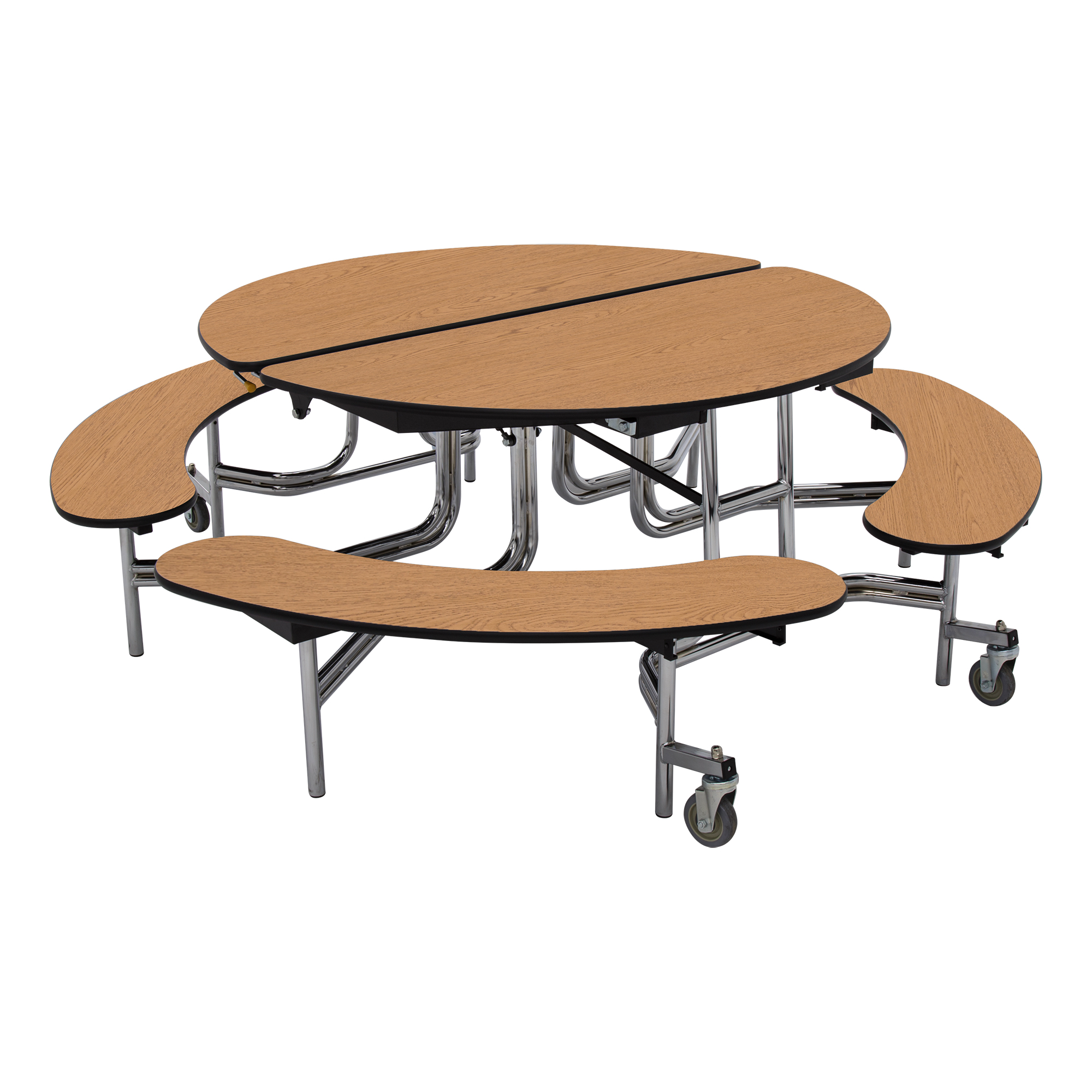 Learniture Round Mobile Bench Cafeteria Table At School