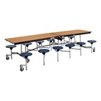 Mobile Stool Cafeteria Table w/ MDF Core & Protect Edge
