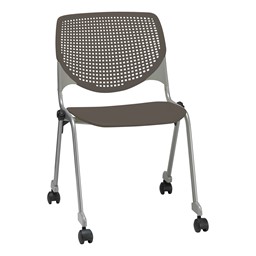 Energy Series Perforated Back Mobile Stack Chair w/o Arms - Brownstone