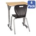Adjustable-Height Y-Frame Desk & 18\" Shapes Series School Chair Set – Four Desks/Chairs