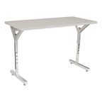 Adjustable-Height Y-Frame Two Student Desk
