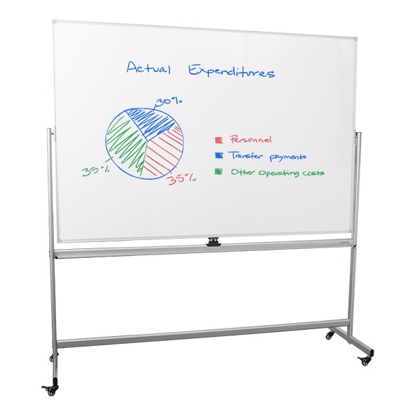 Double-Sided Mobile Magnetic Markerboard (6' W x 4' H)