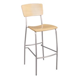 Rectangle Pedestal Stool-Height Cafe Table and Wooden Cafe Stool Set - Stool