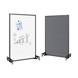 Portable Ballistic Partition (6' 6" H x 4' W) - Tackable Fabric & Magnetic Dry Erase Board