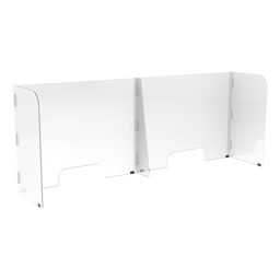Countertop Sneeze Guard - 2 Panel Barrier w/ Two Pass Throughs