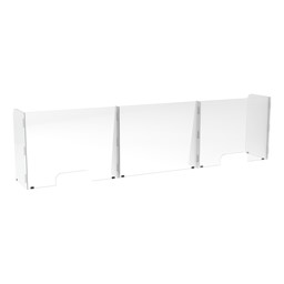 Countertop Sneeze Guard - 3 Panel  Barrier w/ Two Pass Throughs