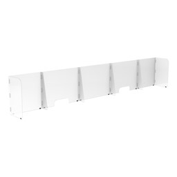Countertop Sneeze Guard - 5 Panel  Barrier w/ Two Pass Throughs