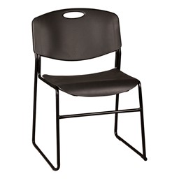 Heavy-Duty Plastic Stacking School Chair w/ Black Seat & Black Frame
