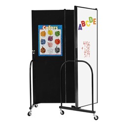 6' H Magnetic Whiteboard Tackable Portable Partition - 3 Panels