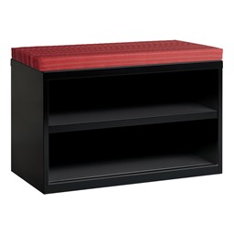 Open Two Shelf Credenza w/ Cushion - Red