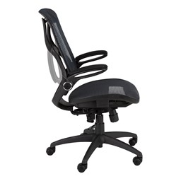 Breathable Mesh Office Chair w/ Flip-Up Arms - Side View