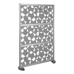 Modern Privacy Panel with Fractal Pattern Infill Panels (4' 4" W x 6' 6" H) - Marble