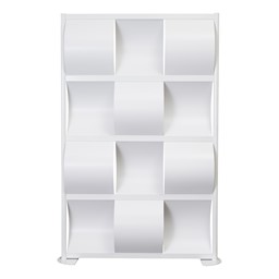 Modern Privacy Wave Panel with White Infill Panels and White Frame (4' 4" W x 6' 6" H)