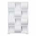 Modern Privacy Wave Panel with White Infill Panels and White Frame (4' 4" W x 6' 6" H)
