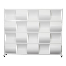 Modern Privacy Wave Panel with White Infill Panels and White Frame (8' 4" W x 6' 6" H)