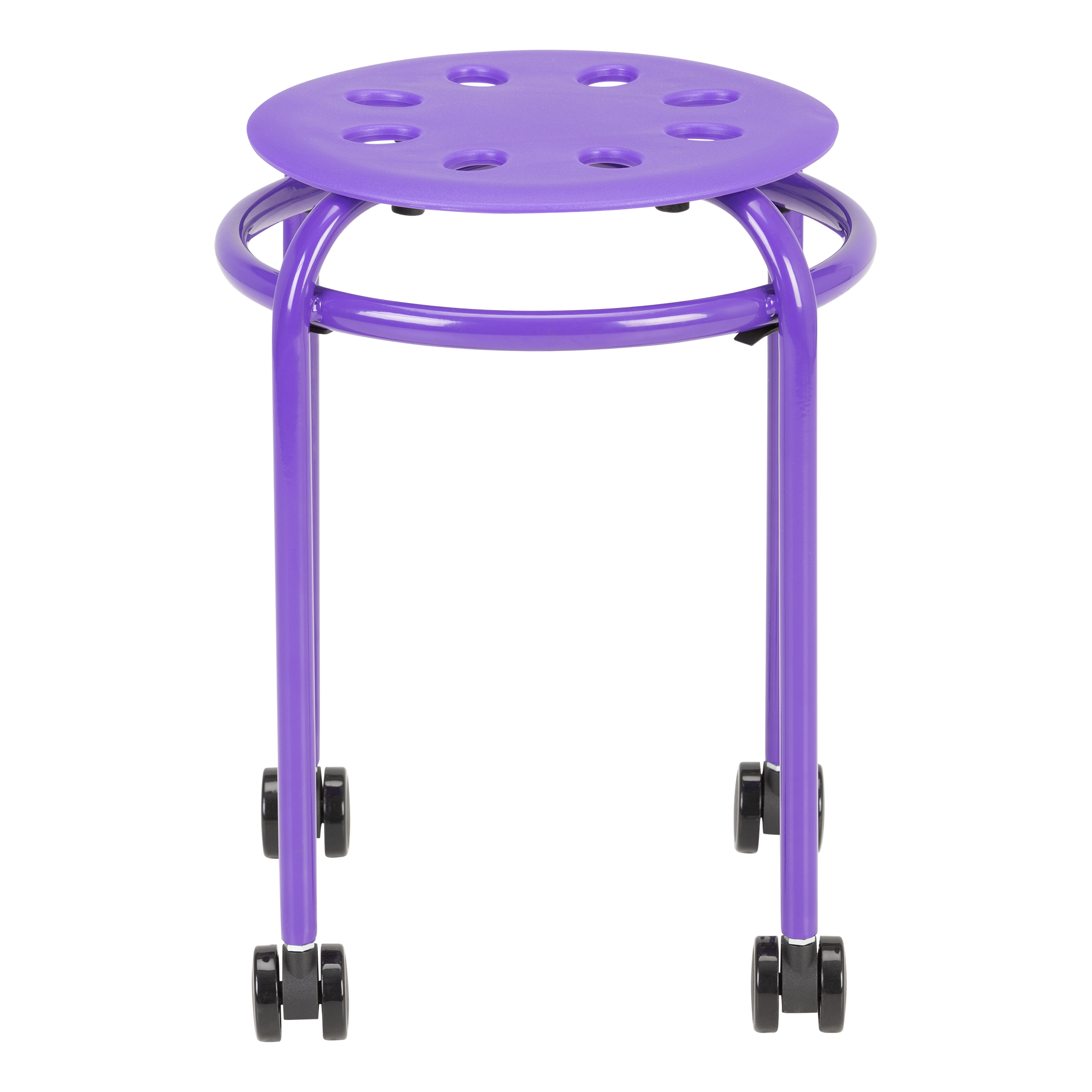 Norwood Commercial Furniture Mobile Assorted Color Plastic Stack Stool w/ Stability Ring at
