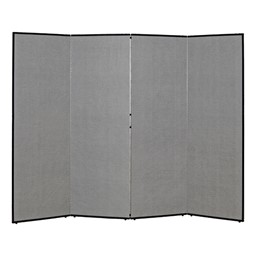 3' 7" H Folding Display Partition (6' 8" L) - Smoky gray