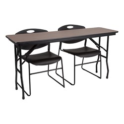 Rectangle High Pressure Laminate Top Folding Training Table W Heavy Duty Plastic Stacking Chairs